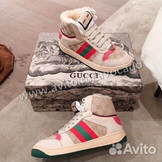 Кроссовки с мехом Gucci
