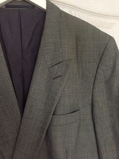 Винтажный двубортный пиджак в клетку