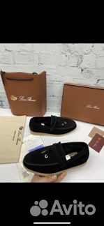 Мокасины лоро пиана черные