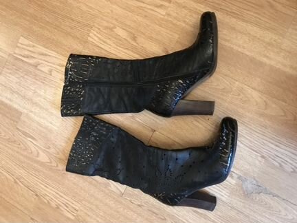 Сапоги весна-осень кожаные