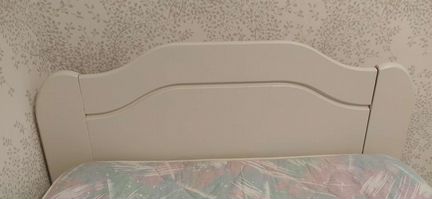 Кровать односпальная белая 80x200 (матрас), габари
