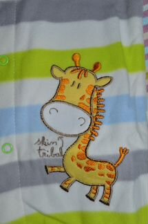 Новый флисовый комбинезон слип на кнопках Жирафик