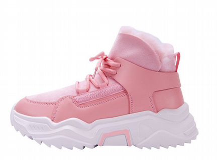 Кроссовки Новые Женские Розовые с Мехом