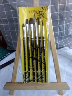 Кисть, набор овал+плоская, 2-12, колонок, 6 шт