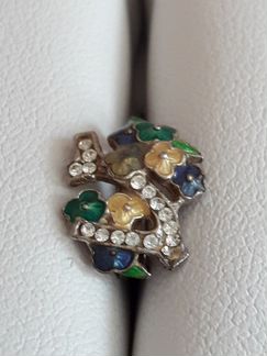 Серьги серебро,эмаль,цирконы