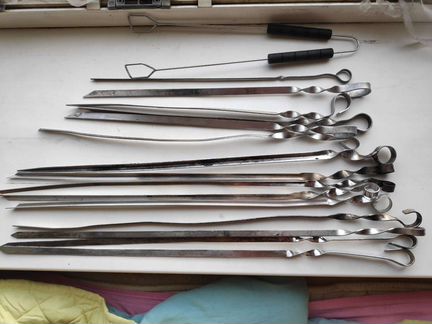 Шампуры. Набор шампуров 15 шт. разной длины, от 42