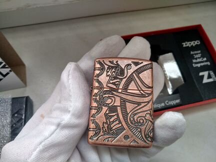 49000 Armor antique copper nautical scene Zippo