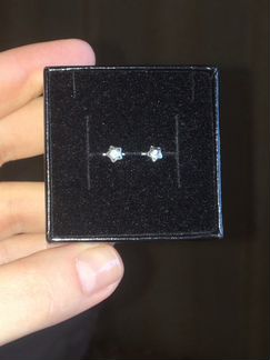 Серьги 925 с бриллиантами «эпл Даймонд»