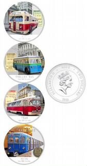 Монеты Городской транспорт, Ниуэ 2010г., серебро