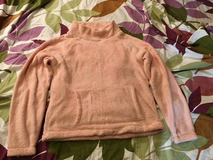 Толстовка персиковая и серая с капюшоном