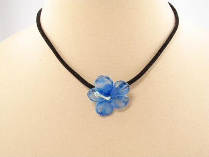 Подвеска Синяя орхидея (авторский лэмпворк)