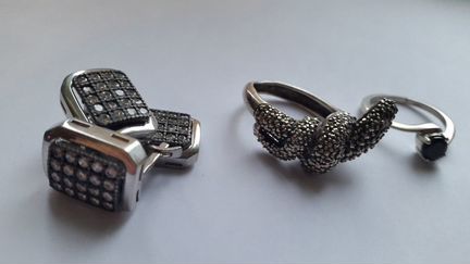 Комплект серебро 925 серьги кулон подвеска кольцо