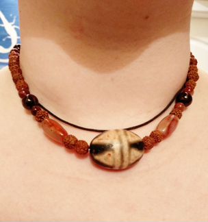 Чокер из бусины дзи «Зуб тигра»