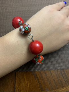 Браслет (кораллы+эмаль)