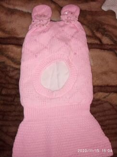 Шлемы вязанные на девочку 5-6 лет