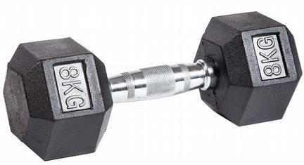 Гантель гексагональная обрезиненная ZSO (8 кг)