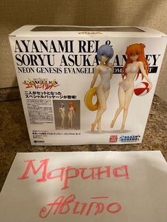 Аниме Фигурка Evangelion Beach Queens Asuka & Rei