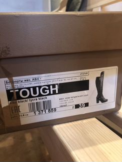 Сапоги ботфорты Ash 39 черные на каблуке