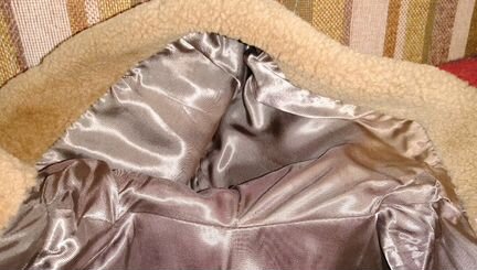 Шуба детская новая бежевая из цигейка 34 размер