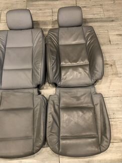 Обивка передних сидений BMW E46 купе серая кожа