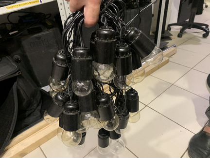 Ретро гирлянда 15м Лампа Эдисона Лампочки ильича