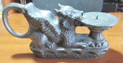 Подсвечник Крылатый Лев (Грифон) СССР Винтаж 1970