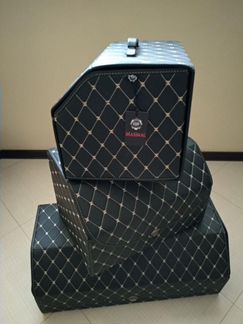 Кофр из экокожи в багажник черный с замком Big