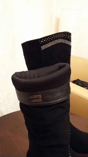 Замшевые сапоги по колено