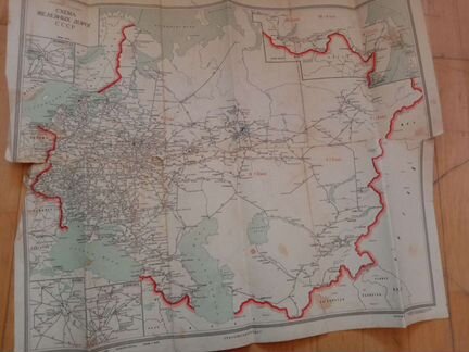 Карта Схема Железных дорог СССР 1958