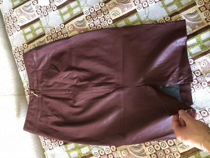 Юбка кожаная эко кожа бордо