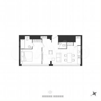 Апартаменты-студия, 53.6 м², 13/26 эт.