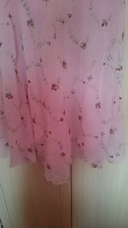 Платье шёлковый шифон с вышивкой новое